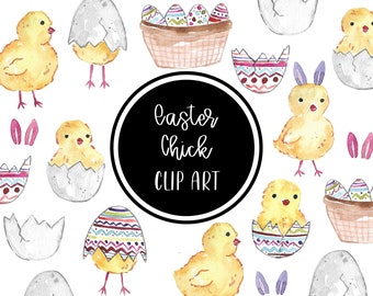 Easter Chick Eggs Clip art Watercolor Handpainted Baby Chick Digital Clipart Cards Hollyday Paint Painting Download Free Commercial Use PNG