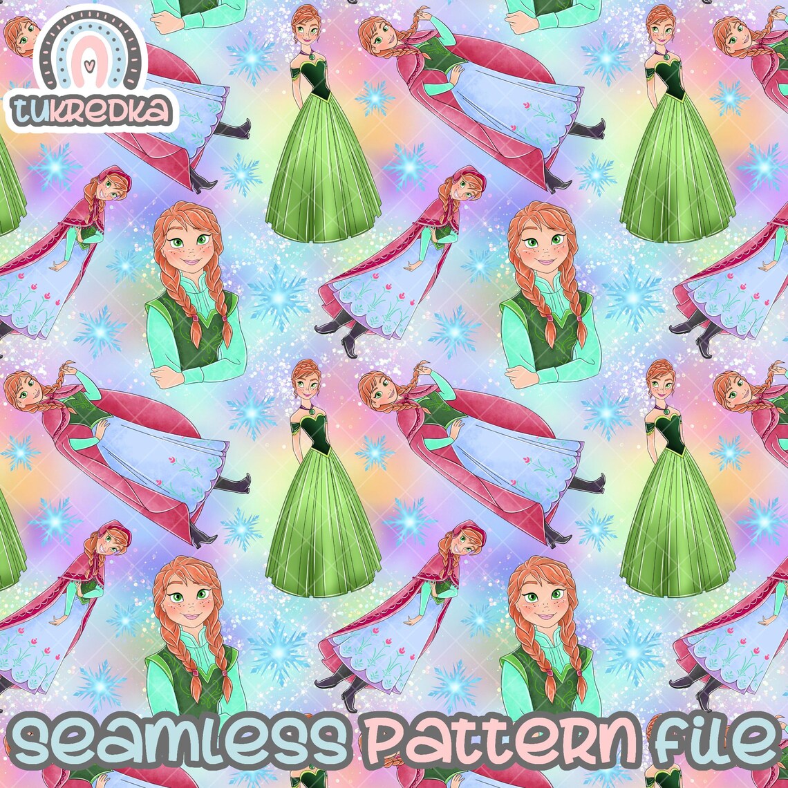Elsa and Anna Olaf Frozen Seamless Pattern, Digital Paper Background ...