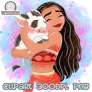 Princess Moana Clip art Sublimation PNG Clipart, Vaiana Clipart Cartoon Sublimation PNGCartoon Art for Scrapbooking & Crafts