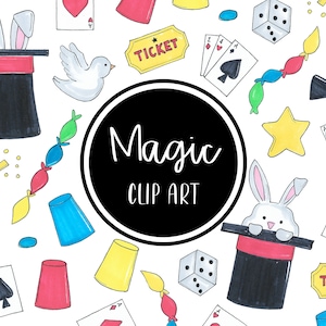 Magic Clip Art pintado a mano mago digital conejito conejo clipart tarjetas descargar uso comercial gratuito PNG