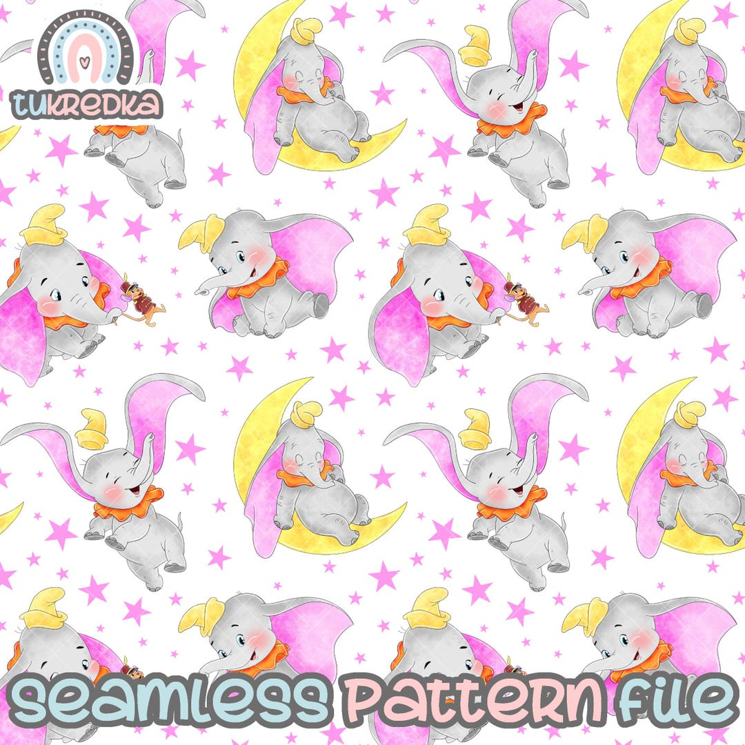 Dumbo Seamless Pattern, Digital Paper Background Download JPG - Etsy