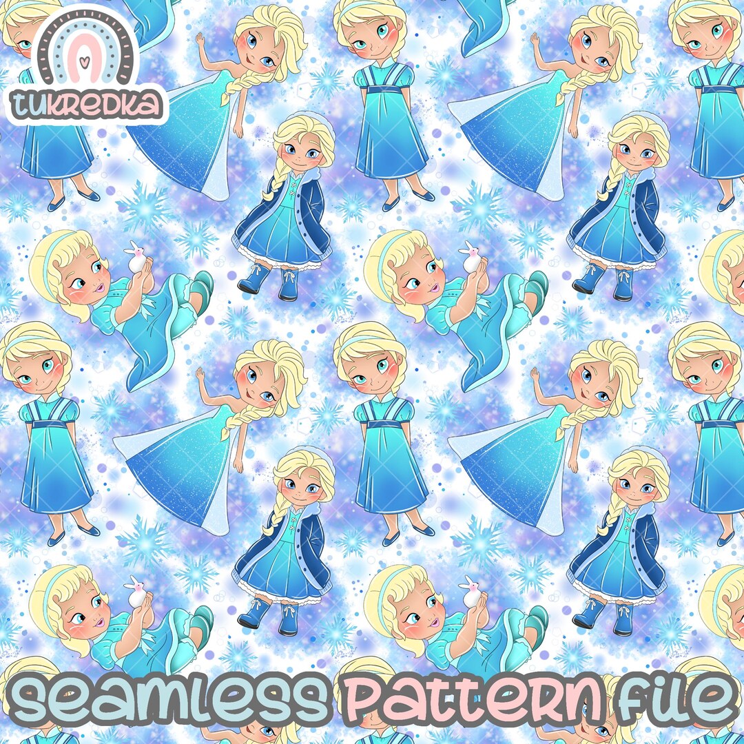 Baby Toddler Elsa and Anna Olaf Frozen Seamless Pattern, Digital Paper ...