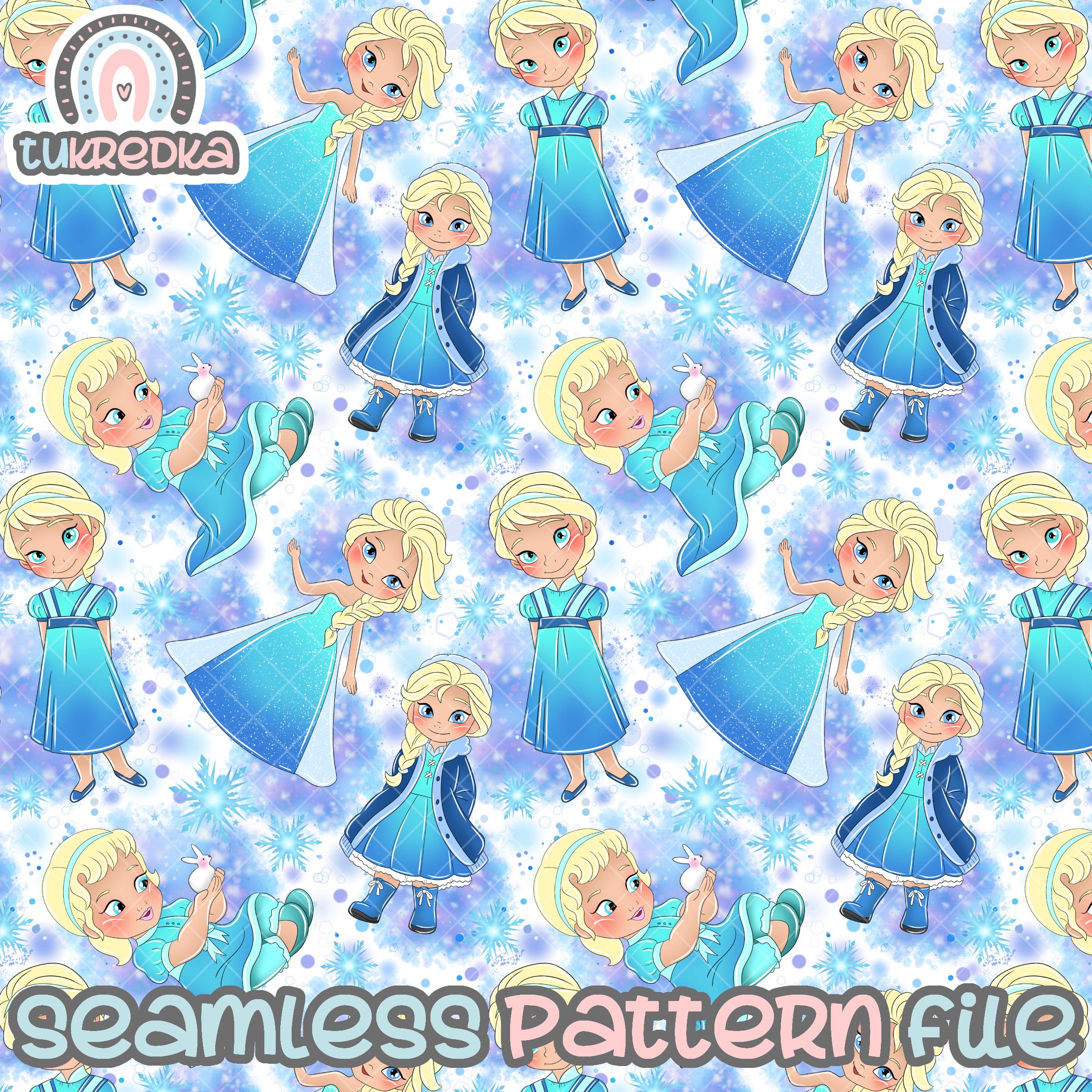 Baby Toddler Elsa and Anna Olaf Frozen Seamless Pattern, Digital Paper ...