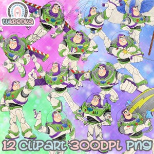 Conjunto de Buzz Lightyear Toy Story Cute Clip art PNG, Desenhos animados Clipart Sublimação PNG
