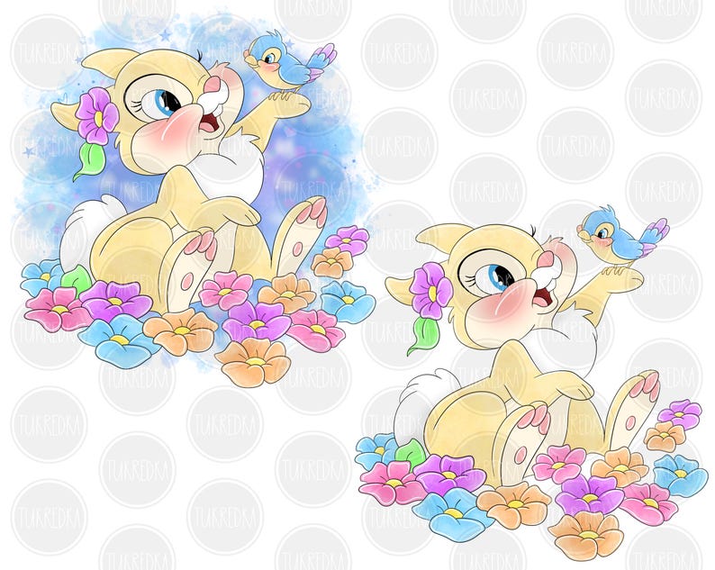Bambi Rabbit Cute Clip Art PNG, Cartoon Bambi Clipart Sublimation PNG ...