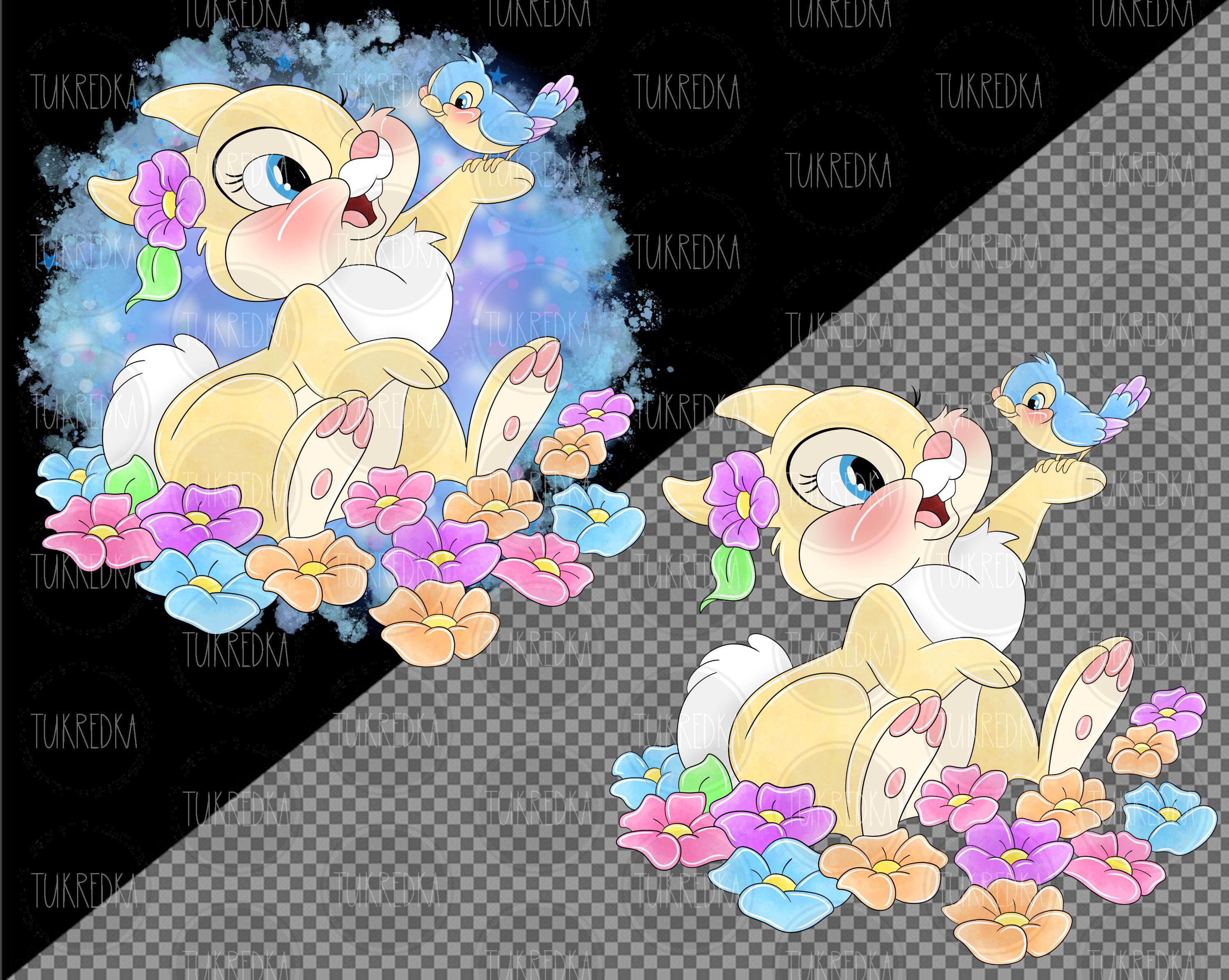 Bambi Rabbit Cute Clip Art PNG, Cartoon Bambi Clipart Sublimation PNG ...