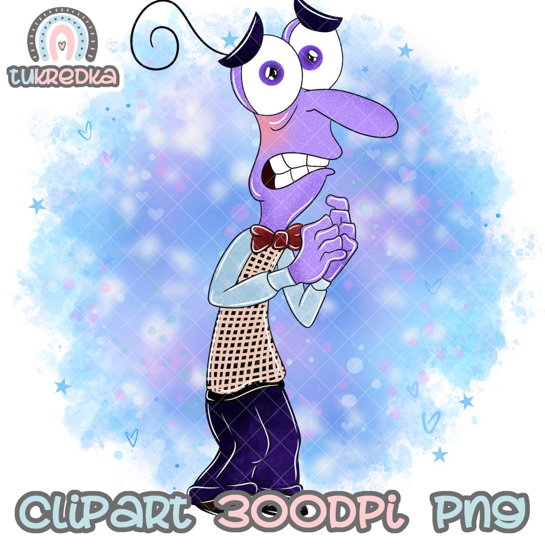 Inside Out Fear Clip Art PNG, Hand Drawn Cartoon Clipart Sublimation ...