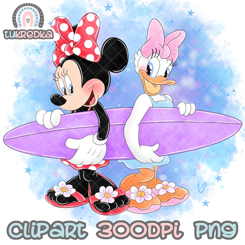 Minnie Mouse Daisy Beach Clipart, PNG Clip Art, Cartoon Sublimation ...