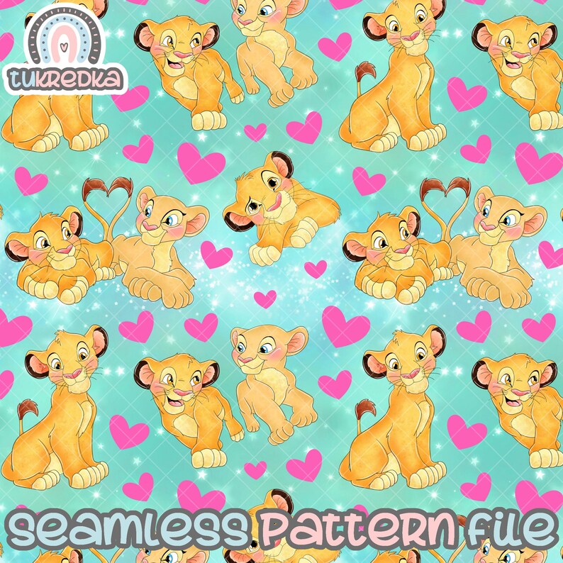 The Lion King Simba Pumba Timon Seamless Pattern, Digital Paper ...
