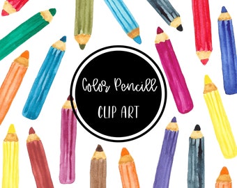 Color Pencil Clip art Handpainted Digital Clipart Back To School Doodler Cards Download Free Commercial Use PNG