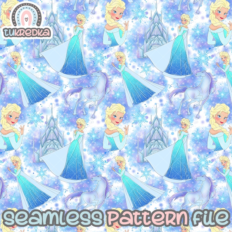 Elsa and Anna Olaf Frozen Seamless Pattern, Digital Paper Background ...