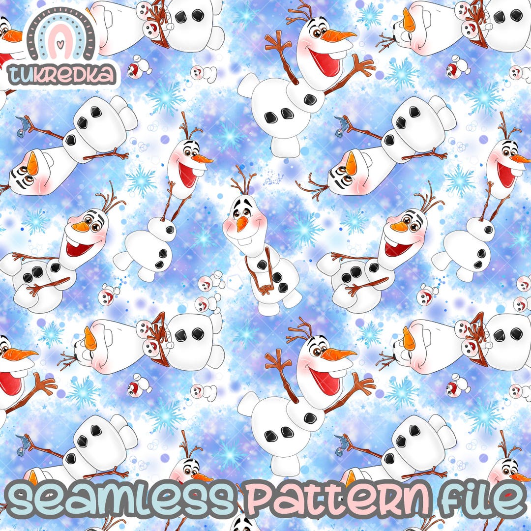 Olaf Frozen Seamless Pattern, Digital Paper Background Download JPG - Etsy