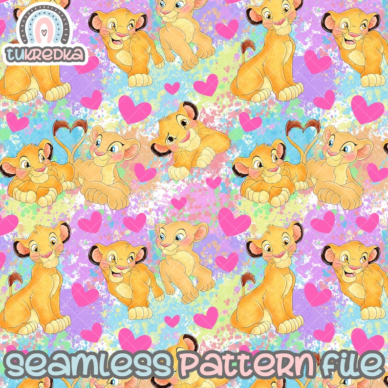 The Lion King Simba Pumba Timon Seamless Pattern, Digital Paper ...