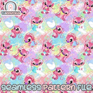 Stitch Seamless Angel Pattern, Fond de papier numérique Télécharger JPG