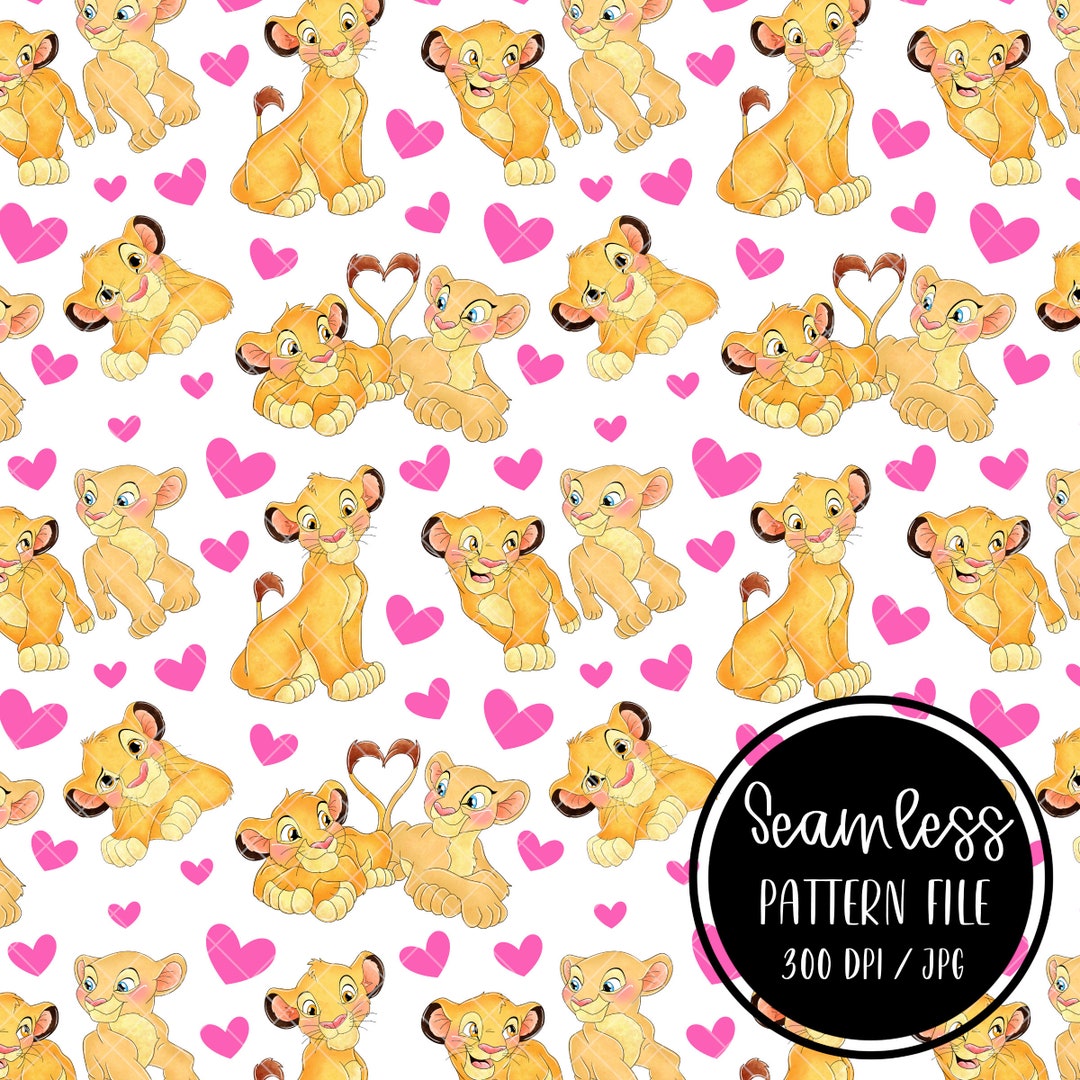 The Lion King Simba Seamless Pattern, Digital Paper Background Download ...