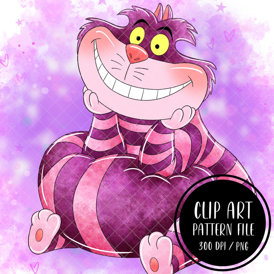 Alice in Wonderland the Cheshire Cat Clip Art PNG, Cartoon Sublimation ...