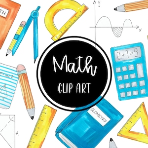 Matemática De Volta às Aulas Clip art Pintado à Mão Digital Clipart Planner Livro Cartões Educacionais Baixar Grátis Uso Comercial PNG