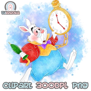 The White Rabbit Alice In Wonderland Clip art PNG, Cartoon Sublimation PNG Clipart, Cartoon Sublimation PNG