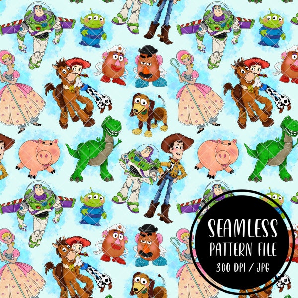 Toy Story Seamless Pattern, Digital Paper Background Download Free Commercial Use JPG