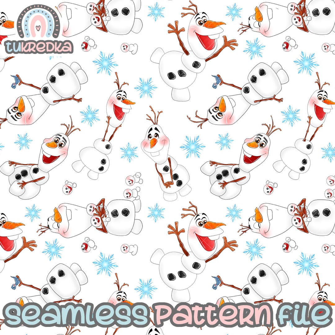 Olaf Frozen Seamless Pattern, Digital Paper Background Download JPG - Etsy