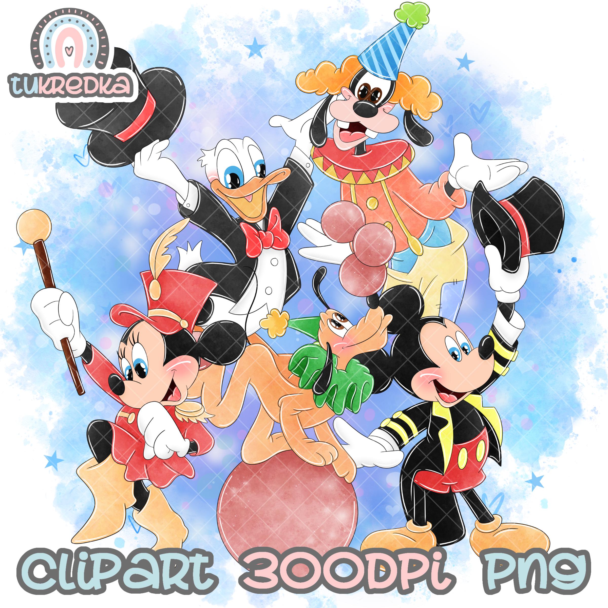 Mickey Mouse Circus Clipart, PNG Clip Art, Mickey, Minnie and