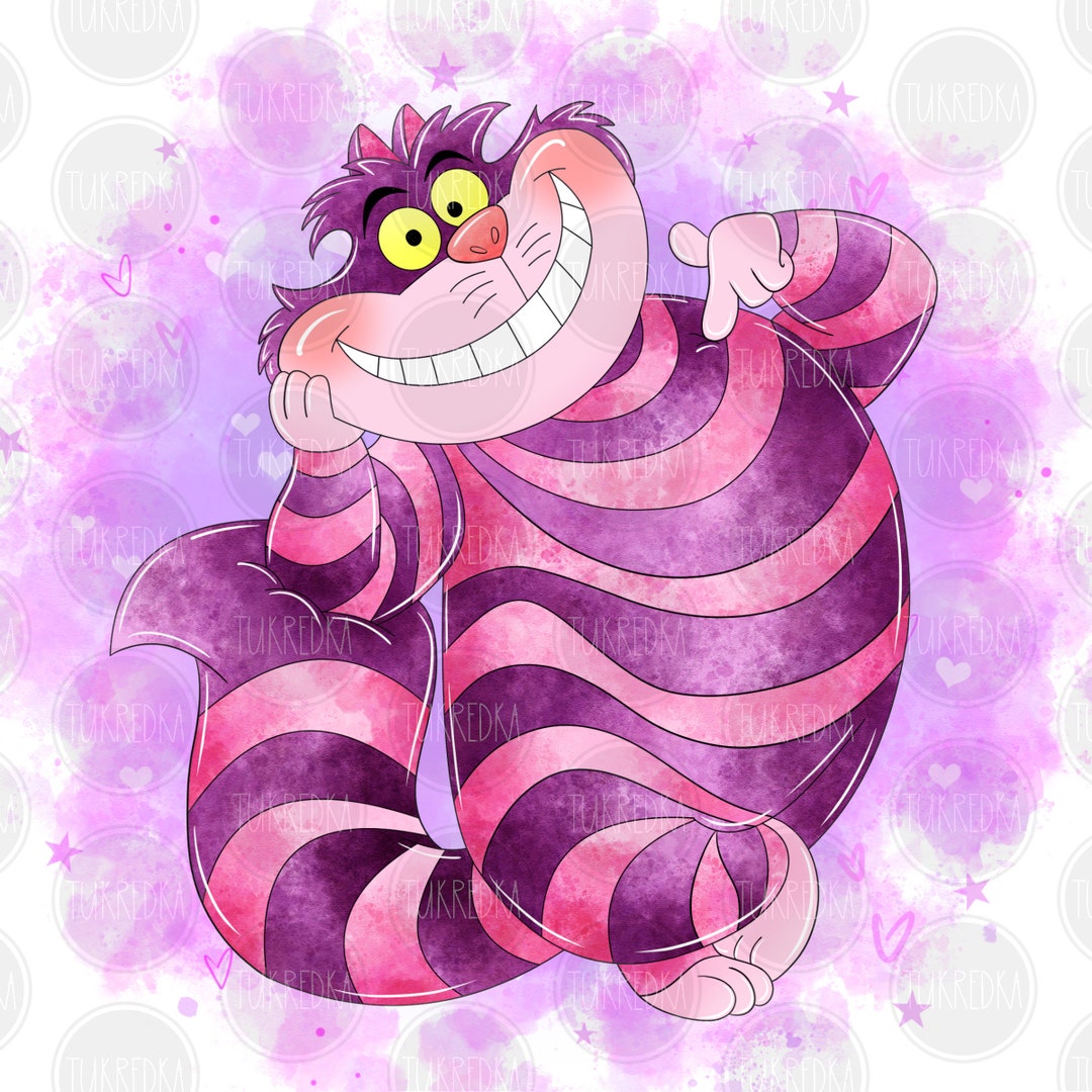 Alice in Wonderland the Cheshire Cat Clip Art PNG, Cartoon Sublimation ...