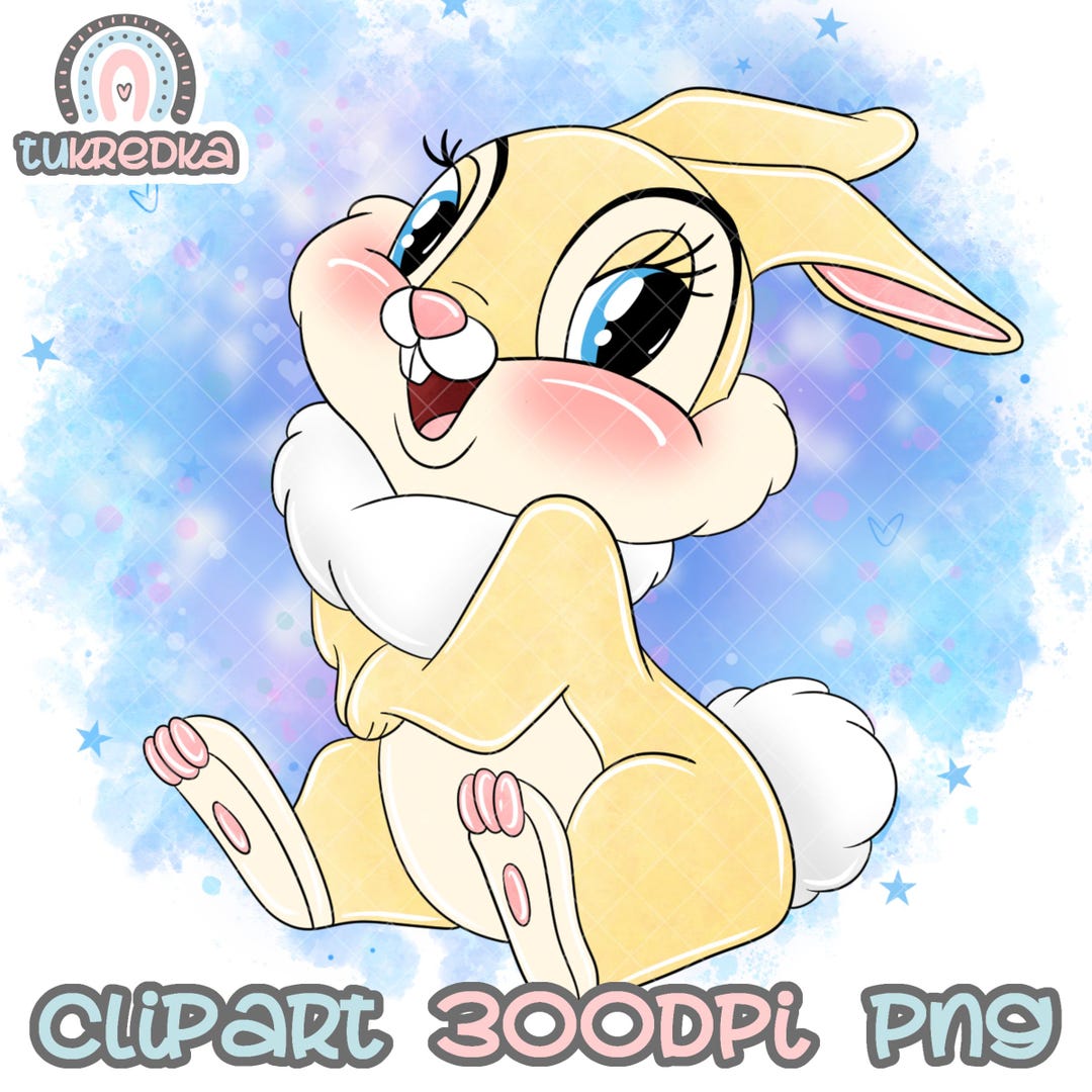 Bambi Rabbit Cute Clip Art PNG, Cartoon Bambi Clipart Sublimation PNG ...