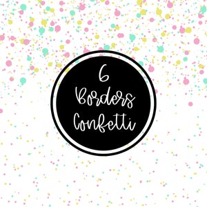 Digitale Confetti Pastel Border Confetti Clipart Confetti Uitnodiging Party Roze Blauw Gele Kaarten Download Gratis Commercieel Gebruik PNG