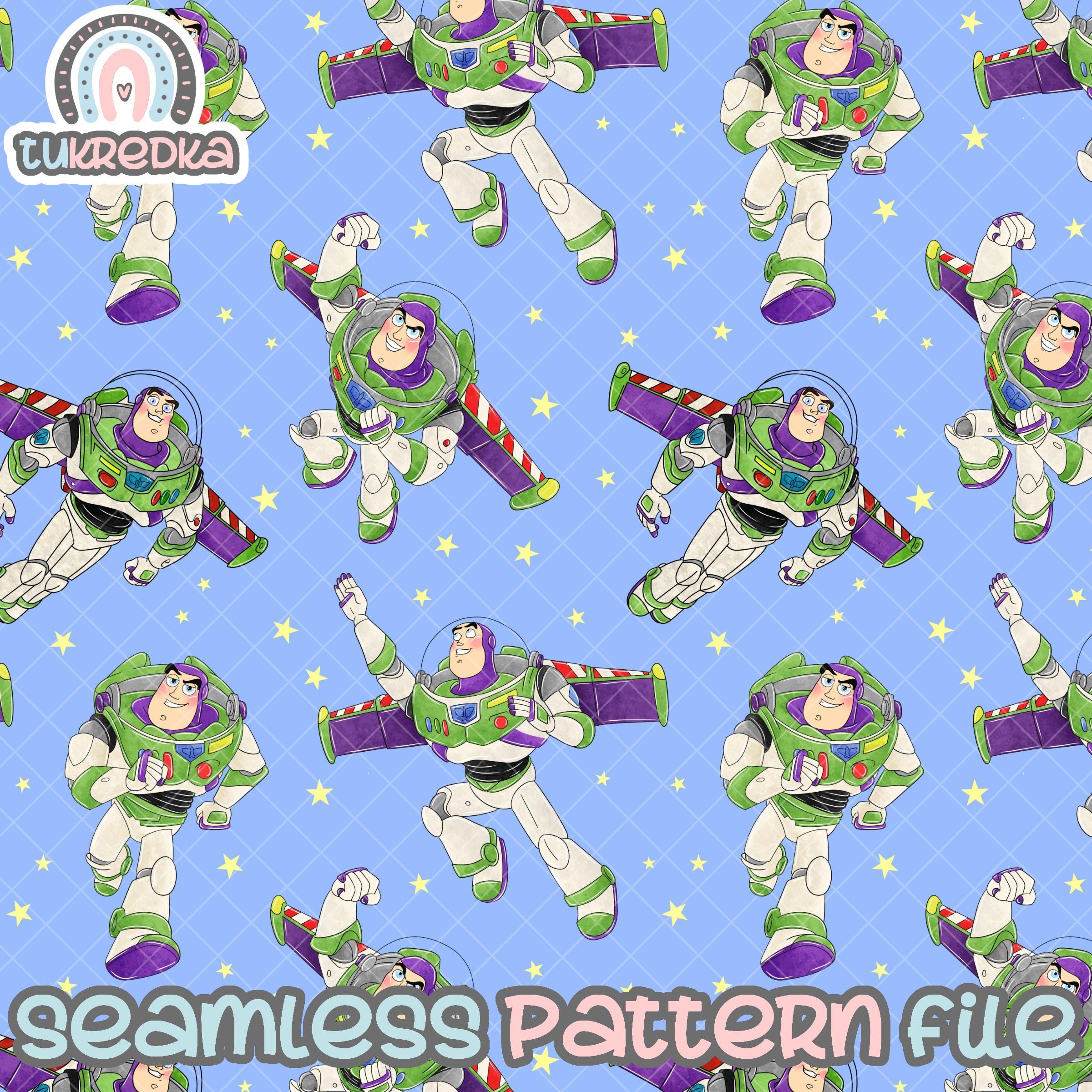 Toy Story Buzz Lightyear Woody Seamless Pattern, Digital Paper Background Download JPG
