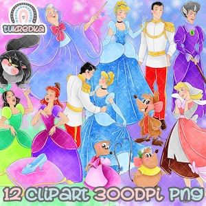 Princesa Cenicienta linda clipart PNG, dibujos animados clipart sublimación PNG