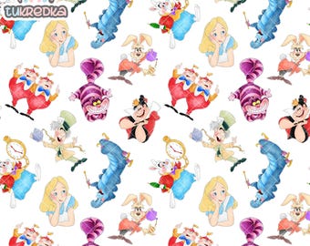 Alice In Wonderland The Cheshire Cat Seamless Pattern, Digital Paper Background Download JPG