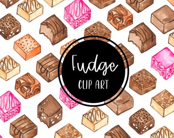 Fudge Chocolate Watercolor Handpainted Digital Clip art Clipart Dessert Cards Download Free Commercial Use PNG