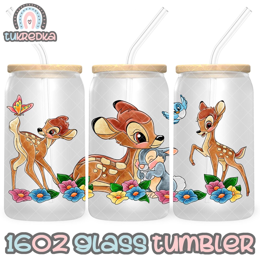 Bambi Cup PNG File DIGITAL DOWNLOAD 16oz Glass Tumbler Design, 16oz ...