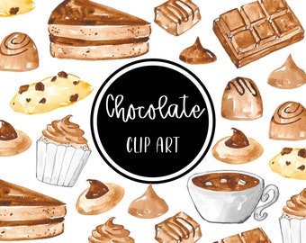 Chocolate Clip art Watercolor Handpainted Digital Clipart Cook Cards Download Free Commercial Use PNG