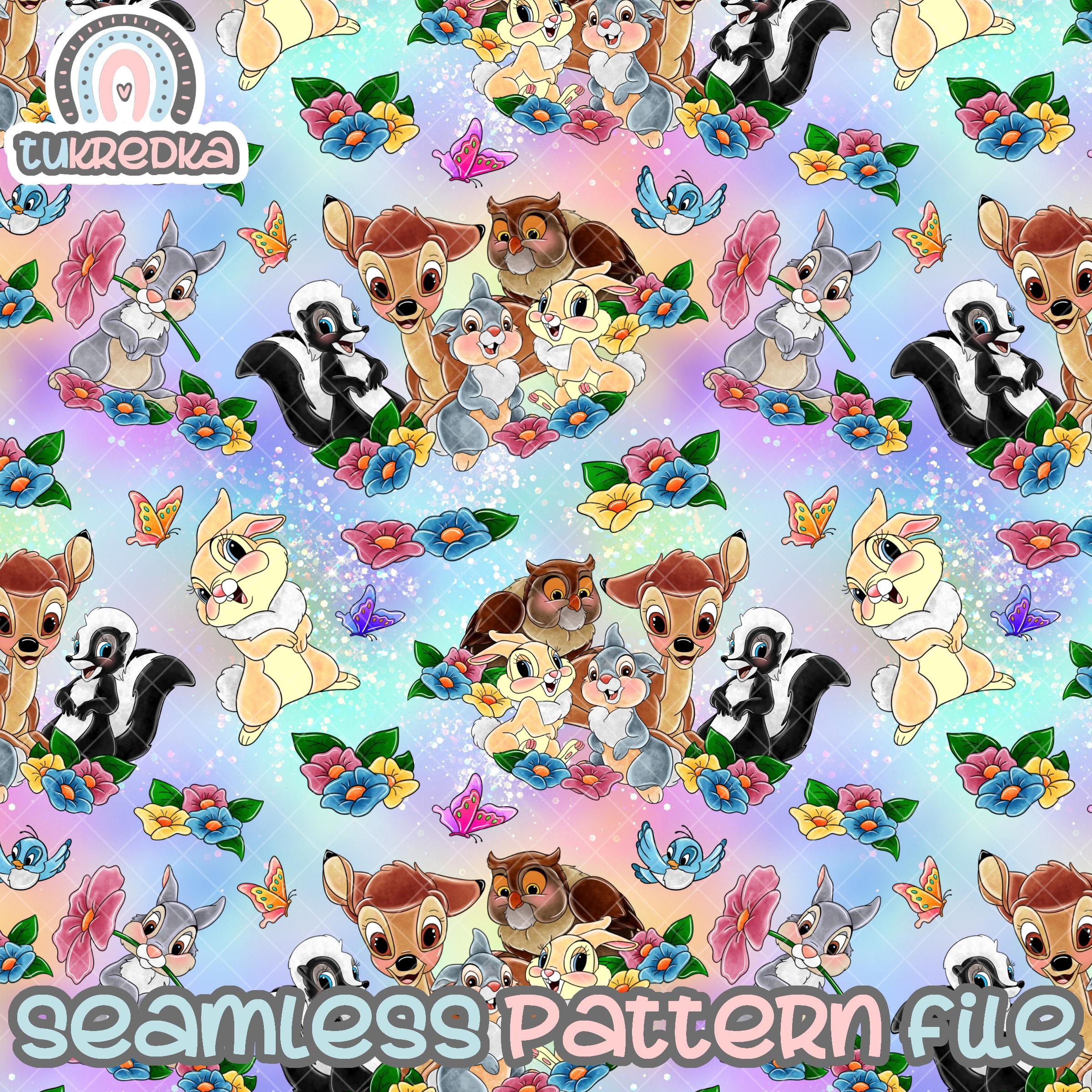 Bambi Thumper Seamless Pattern, Digital Paper Background Download JPG ...
