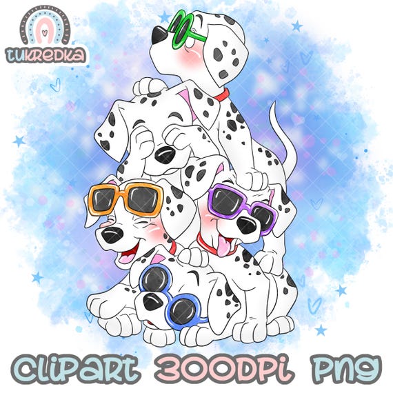 101 Dalmatians Dog Clip art PNG, Cartoon Clipart Sublimation PNG Cartoon Art for Scrapbooking & Crafts