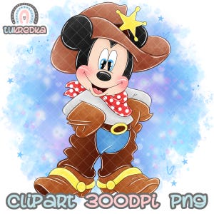 Mickey Mouse Cowboy Clipart, PNG Clip art, Cartoon Sublimation PNG