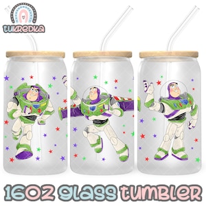 Toy Story Buzz Lightyear Cup PNG File DIGITAL DOWNLOAD 16oz Glass Tumbler Design, 16oz Libby Cup Wrap