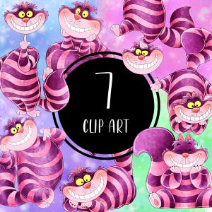 Alicia en el país de las maravillas El gato de Cheshire Lindo Clip art PNG, Sublimación de imágenes prediseñadas de dibujos animados PNG