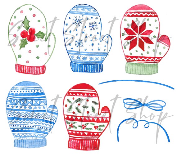 Winter Accessories Watercolor Set Stock Illustration - Illustration of  mittens, holiday: 234949425