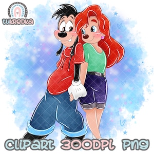 Max and Roxanne Cute Clip art PNG, Cartoon Clipart Sublimation PNG