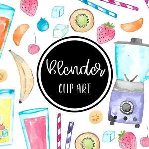 Mixer Aquarell handbemalt digitale ClipArt Clipart Obst Cocktail Erdbeere Banane Zitrone Eis Essen Download kostenlose kommerzielle Nutzung PNG