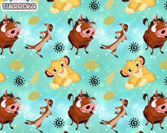 The Lion King Simba Pumba Timon Seamless Pattern, Digital Paper Background Download JPG