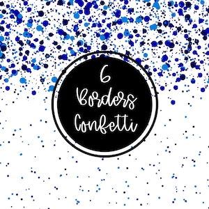 Digitale Confetti blauwe rand Confetti Clipart Confetti uitnodiging feestkaarten Download gratis commercieel gebruik PNG