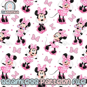Patrón sin costuras de Minnie Mouse, fondo de papel digital Descargar Mickey Mouse y sus amigos JPG