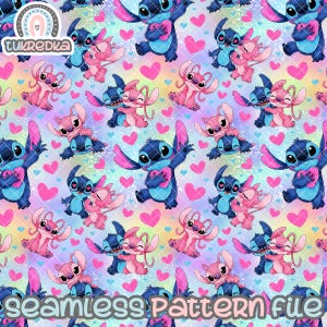Stitch Seamless Angel Pattern, Fond de papier numérique Télécharger JPG
