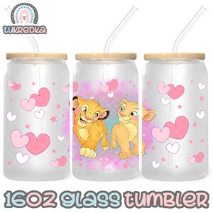 Lion King Simba Cup PNG-bestand DIGITALE DOWNLOAD 16oz glazen bekerontwerp, 16oz Libby Cup Wrap