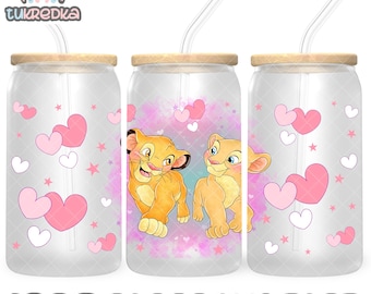 Lion King Simba Cup PNG File DIGITAL DOWNLOAD 16oz Glass Tumbler Design, 16oz Libby Cup Wrap