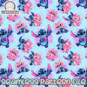 Stitch Seamless Angel Pattern, Fond de papier numérique Télécharger JPG