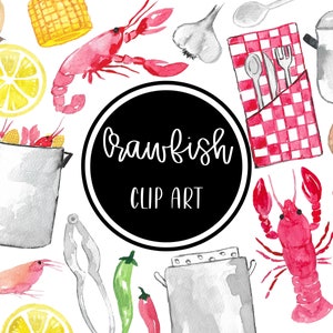 Lagostins Fervidos em Aquarela Pintados à Mão Clip Art Digital Clipart Legumes Frutos do Mar Verão Cartões Download Grátis Uso Comercial PNG